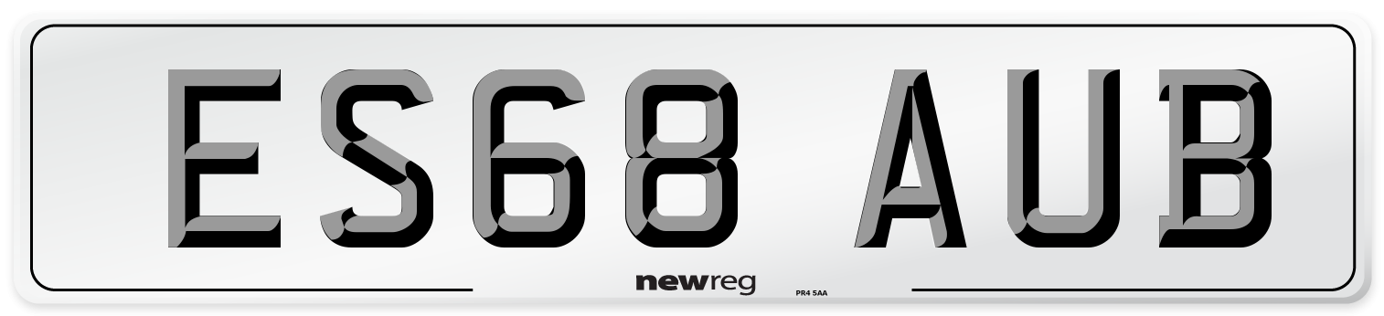 ES68 AUB Number Plate from New Reg